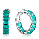 Серьги из серебра с фианитом