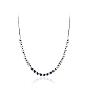 Колье из белого золота с сапфиром
