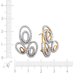 Серьги из желтого золота с бриллиантом