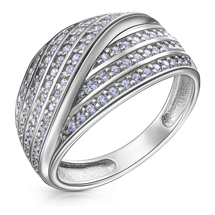 Кольцо из серебра с фианитом