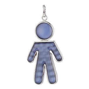 Подвеска из серебра с стеклами, фианитом