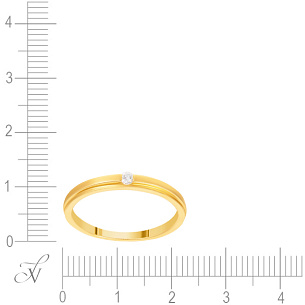 Кольцо обручальное из желтого золота с бриллиантом