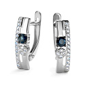 Серьги с английским замком из белого золота с бриллиантами