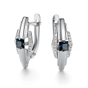 Серьги с английским замком из белого золота с бриллиантами