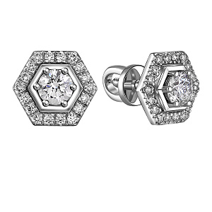 Серьги из белого золота с бриллиантами