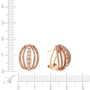 Серьги из красного золота с бриллиантами