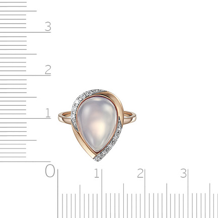 Кольцо из красного золота с бриллиантами, аметистом