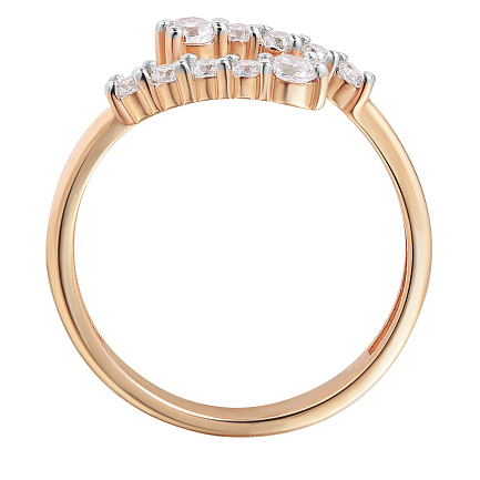 Кольцо из красного золота с фианитом