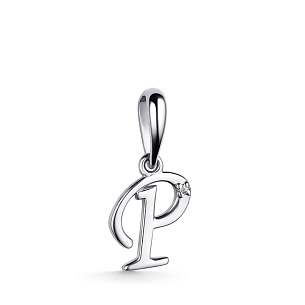 Подвеска из белого золота с бриллиантом