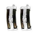 Серьги с английским замком из серебра с керамикой