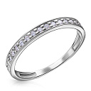 Кольцо обручальное из белого золота с бриллиантами