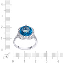 Кольцо из белого золота с бриллиантами, топазом