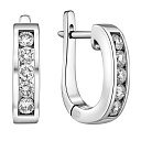 Серьги с английским замком из белого золота с бриллиантами