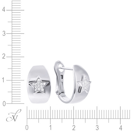 Серьги из серебра с фианитом