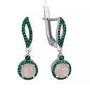 Серьги с английским замком из серебра с опалом