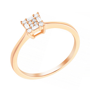 Золотое кольцо помолвочное с бриллиантами