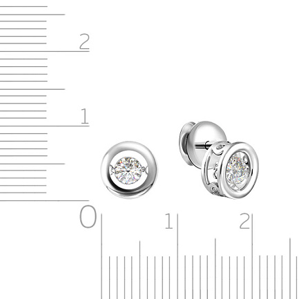 Пусеты из белого золота с бриллиантами