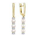 Серьги с английским замком из желтого золота