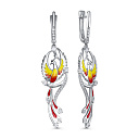 Серьги с английским замком из серебра с фианитами