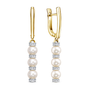 Серьги с английским замком из желтого золота