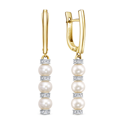 Серьги с английским замком из желтого золота