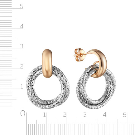 Серьги из серебра с позолотой