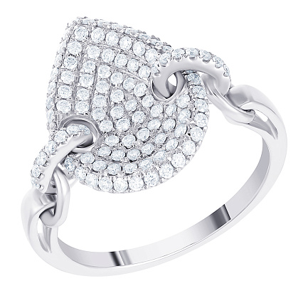 Кольцо из белого золота с бриллиантами