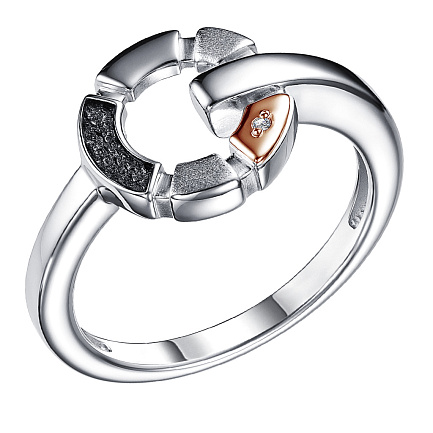 Кольцо из серебра с бриллиантом