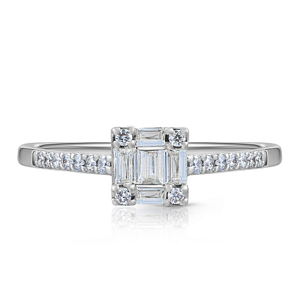 Кольцо из белого золота с бриллиантами