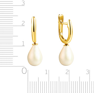 Серьги из желтого золота с жемчугом