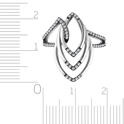 Кольцо из белого золота с бриллиантами