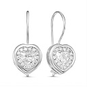 Серьги с французским замком из серебра с фианитами