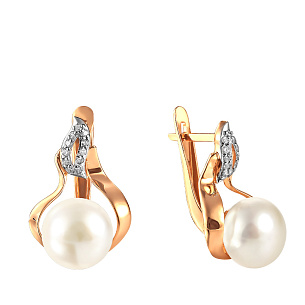 Серьги с английским замком из красного золота