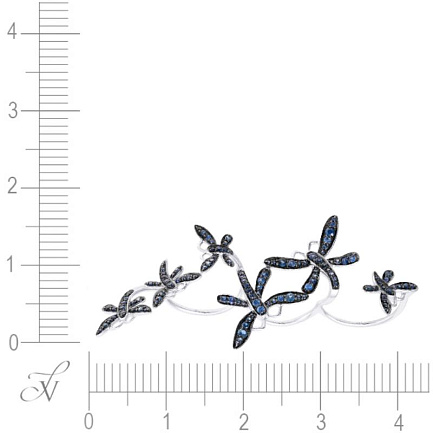 Кольцо из белого золота с сапфирами