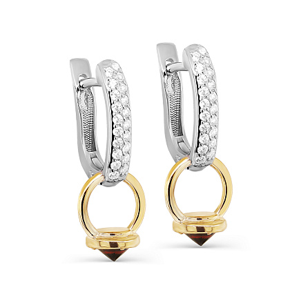 Серьги с английским замком из серебра с фианитами