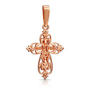 Крест из красного золота с бриллиантами