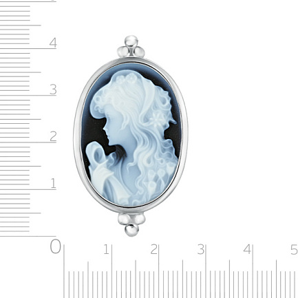 Брошь из серебра с агатом