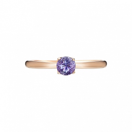 Кольцо из красного золота с танзанитом