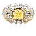 Кольцо из белого золота с бриллиантами, сапфирами