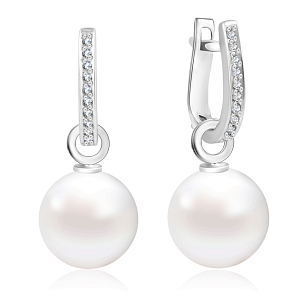 Серьги из белого золота с жемчугом