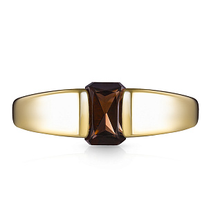 Кольцо из желтого золота с раухтопазом
