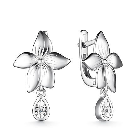 Серьги из серебра с бриллиантами