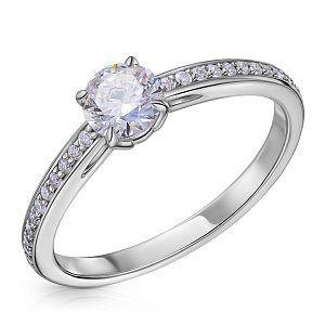 Кольцо из белого золота с бриллиантами