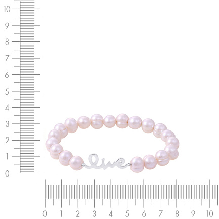 Браслет декоративный из серебра с жемчугом