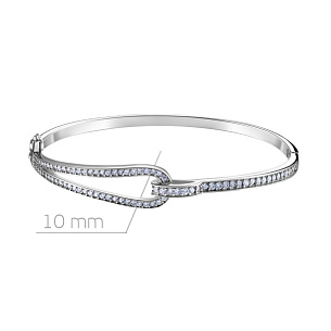 Браслет декоративный из серебра с фианитом