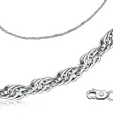 Браслет автомат из серебра, плетение тройное кордовое