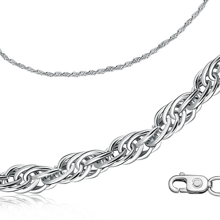 Браслет автомат из серебра, плетение тройное кордовое