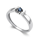 Кольцо из белого золота с сапфиром