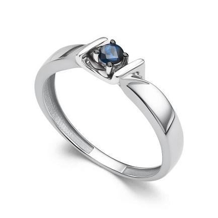 Кольцо из белого золота с сапфиром