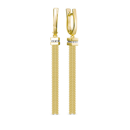 Серьги из желтого золота с бриллиантами